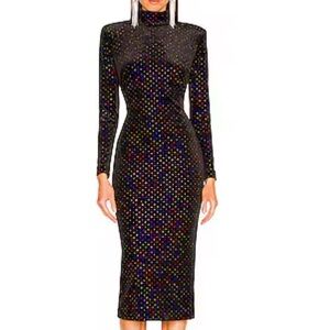 DUNDAS Black Dress with Multicolor Dots